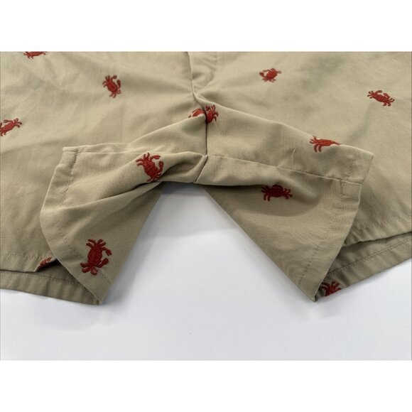 Vintage 1980s Lord Jeff Shorts Mens 36 Tan Embroidered Crabs Brief Liner Hippie - Picture 8 of 12